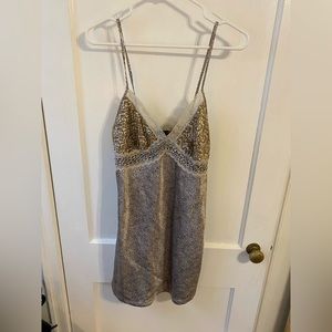 Animal Print Silky Mini Slip Dress